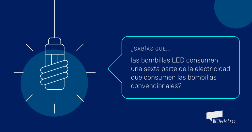 ¿Sabías que las bombillas led consumen una sexta parte de electricidad que las convencionales