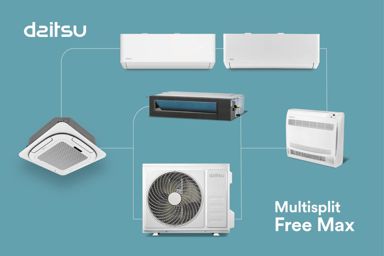 Eurofred presenta el nuevo sistema Daitsu Multisplit Free Max, la unión perfecta entre eficiencia energética y versatilidad para todo tipo de espacios