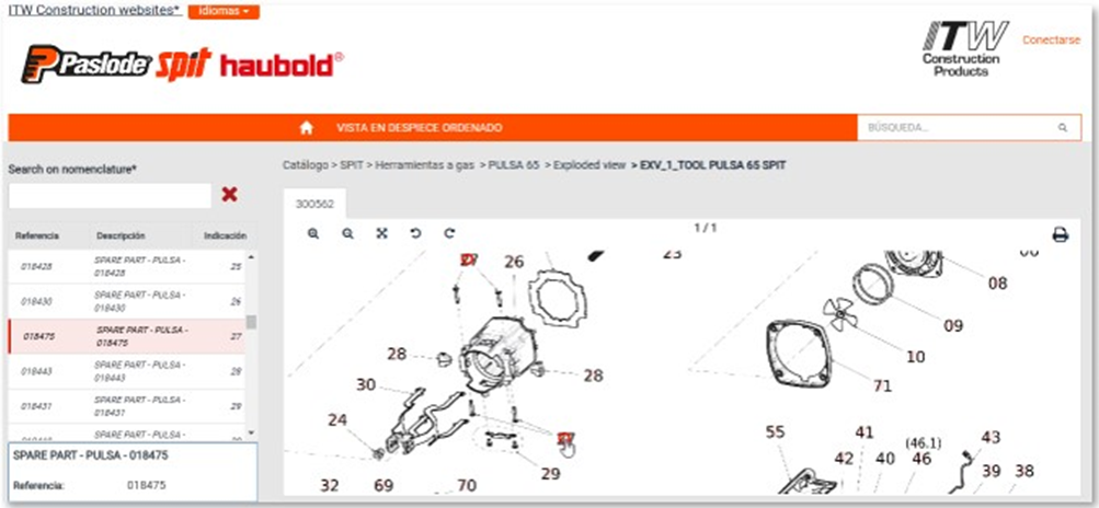 Nueva página web con explosionados y recambios de nuestras herramientas