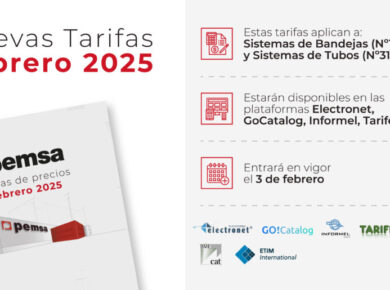 Pemsa presenta sus nuevas tarifas de Sistema de bandejas y tubos: digitalización y soluciones actualizadas