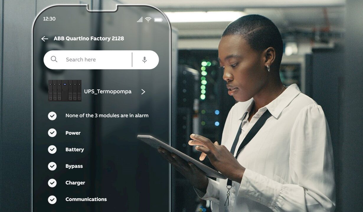 La aplicación ABB Ability™ SmartTracker facilita la monitorización del SAI